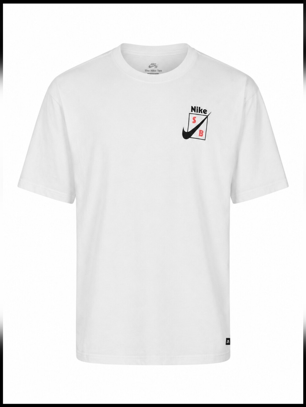 Nike SB Logo Graphic T-Shirt White Loose Fit Cotton Skate Tee Men's Large L